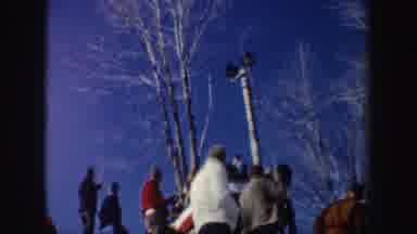 New York (1962): Crowd Watching Ski Jumper Competition On A Bright Sunny Day