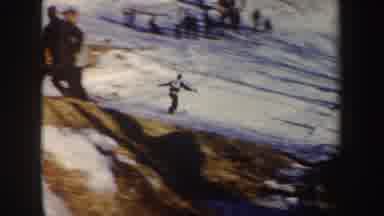 New York (1962): Skier Flails Arms Desperately To Regain Balance While Flying