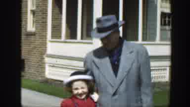 Massachusetts (1949): Father And Daughter And Son Smiling And Posing For The