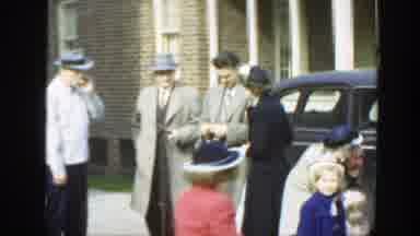 Massachusetts (1949): Family Gathers Outside Of A Church To Talk And Reminisce