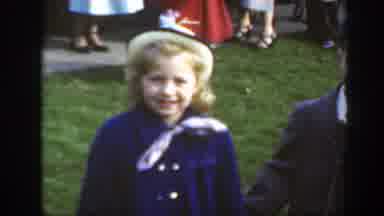 Massachusetts (1949): Two Young Girls And A Young Boy Dressed In Fine Warm Clothes