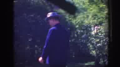 Massachusetts (1949): Man Walking And Looking At A Little Girl While She Waves At
