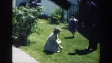 Massachusetts (1949): Pair Of Children Dressed In Sunday Clothes In A Yard With A