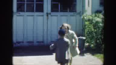 Massachusetts (1949): A Pair Of Kids A Boy And A Girl Playing At The Entrance Of A