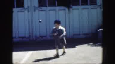 Massachusetts (1949): The Little Boy With Jacket Is Playing A Ball Alone In The