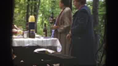 Massachusetts (1949): Well-Dressed Old Women Serve Themselves Drinks At The Picnic