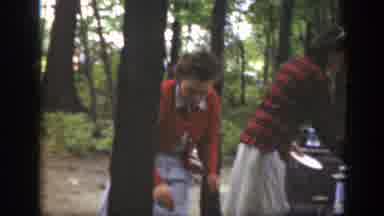 Massachusetts (1949): Two Women In A Wood Putting Some Old Stuff In A Box