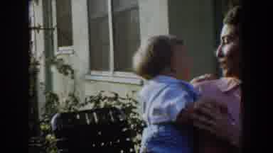 Glendale California (1962): Grandmother Carrying Baby And Smile While Your
