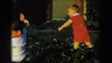 Glendale California (1962): Child Playing In The Garden Of His House With His