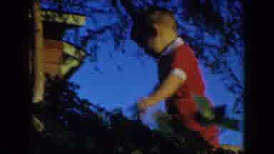 Glendale California (1962): Two Boys Playing In The Weeds Searching For Fruits