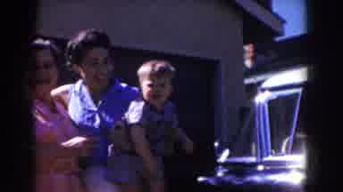 Glendale California (1962): Mother Grandmother And Child Waving At The Camera Next