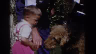 Glendale California (1962): Young Boy Child In Pink Overalls Meets And Touch Large