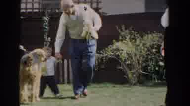 Glendale California (1962): A Little Boy Learning To Walk With His Grandfather