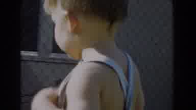 Glendale California (1962): Child On Stripped Clothing Walking Over To Lite Brown