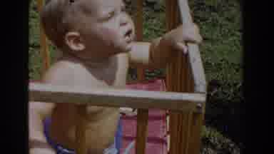 Glendale California (1962): In A Crib Outside With A Pink Blanket A Disgruntled