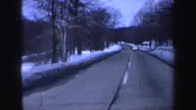 New Hampshire (1962): Shot Outside A Car Front Window Of A Drive Through A Road