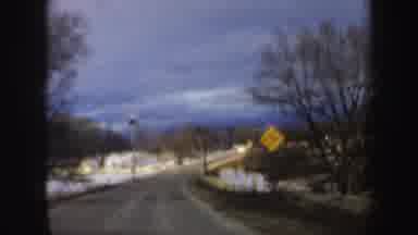 New Hampshire (1962): Street With Snow On Its Sides Large Tall Green Trees And A