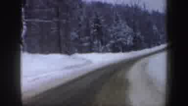 New Hampshire (1962): Approaching View Of Snow Covered Trees On A Cloudy Day