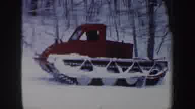 New Hampshire (1962): A Red Truck Drives Up A Snowy Hill By A Ski-Lift In The
