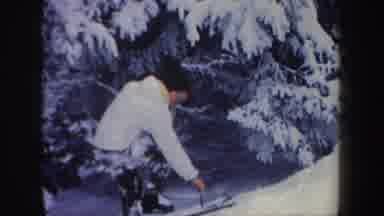 New Hampshire (1962): Woman Trying To Climb On The Snow Hill Using A Black Hat