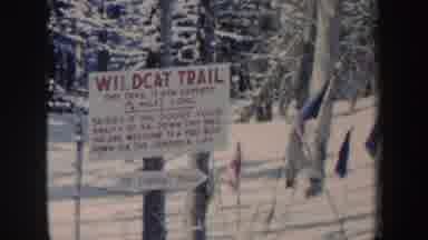 New Hampshire (1962): A Skiing Trail Is Marked With A Sign And Flags Planted In