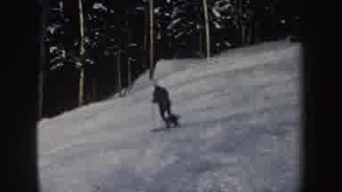 New Hampshire (1962): Mountain Snow Cold Trees Man Woman Skiing Down Fast Danger
