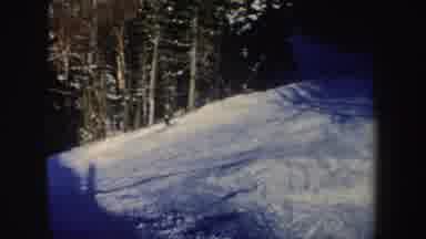 New Hampshire (1962): Person Skiing Down Slope From Sunny Spot Into Shady Area