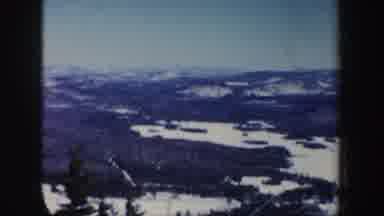 New Hampshire (1962): Cone Trees Mountains Snow Landscape On A Frozen Country Sky