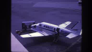 Copenhagen Denmark (1975): Man Exiting A Plane Just Arrived At The Airport Then A
