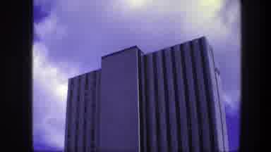 Copenhagen Denmark (1975): The Camera Pans A Large Commercial Office Building In