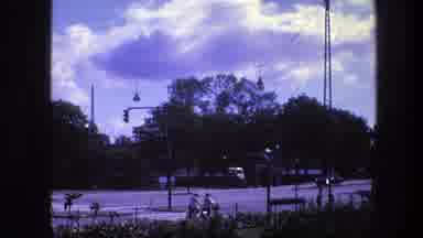 Copenhagen Denmark (1975): Outside With Flags Blowing In The Wind
