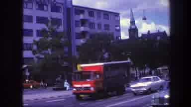 Copenhagen Denmark (1975): Busy Main Street With Lots Of Cars And Monuments Around