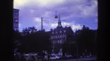 Copenhagen Denmark (1975): Passing View Of White Buildings And Blue Sky On A Clear