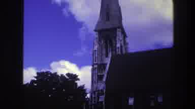 Copenhagen Denmark (1975): Old Church With Tall Steeple And Wide Front Steps In