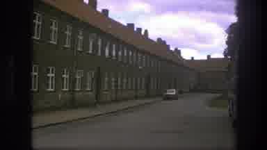 Copenhagen Denmark (1975): A Car And A Blue Bus Are Parked In Frost Of A Long And