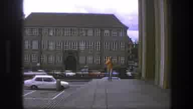 Copenhagen Denmark (1975): A Busy Town With People Window Shopping And Cars