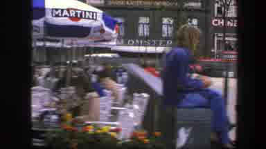 Copenhagen Denmark (1975): Pigeons And People At An Old Downtown