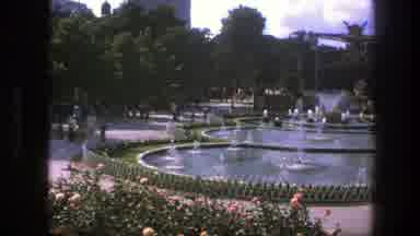 Copenhagen Denmark (1975): People Having A Walk At The Park Next To A Fountain