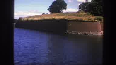 Copenhagen Denmark (1975): River Trees Grass Clouds Sky Walls