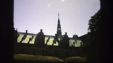 Copenhagen Denmark (1975): Large Huge Temple With Brown Brick Walls And Tall Green
