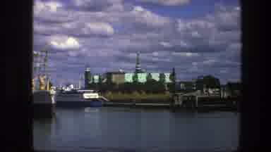 Copenhagen Denmark (1975): View Of Two White Boats Blue Sky And Puffy White Clouds