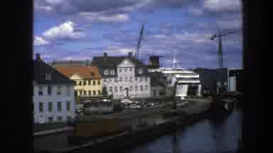 Copenhagen Denmark (1975): View Of White Buildings Blue Sky And Clouds On A Clear