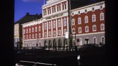 Copenhagen Denmark (1975): Close Up View Of Yellow Curtains In Gray Windows On A