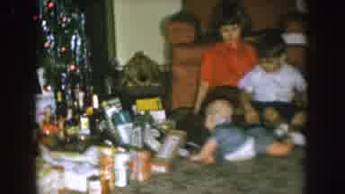 Nebraska (1957): Children Sitting By The Christmas Tree Getting Ready To Open