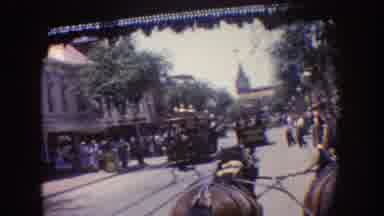 Disneyland California-1962: Horse-Drawn Trolley Ride Through Historic Town