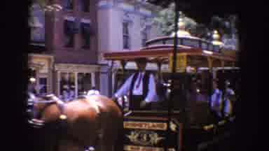 Disneyland California-1962: Tourist Trolley Tours Historic Town