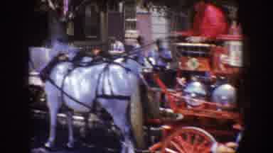 Disneyland California (1962): Group Of People Going On A Ride On A Horse Drawn