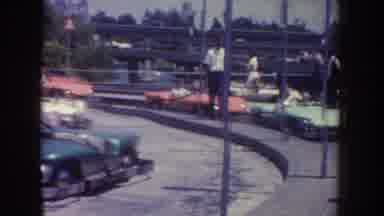 Disneyland California (1962): People Enjoying Drive Their Car All Together In A