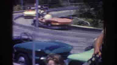 Disneyland California (1962): Amusement Park Car Ride Road Course Track Multiple