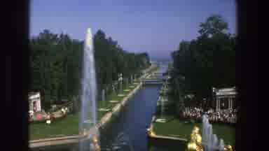 Denmark (1975): A Shot From The Air Of A Long Man Made Canal Leading To A Fountain